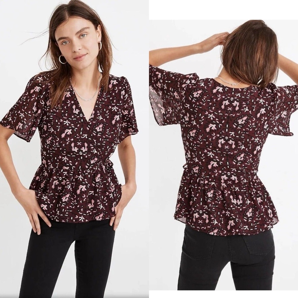 Madewell Printed Wrap Top